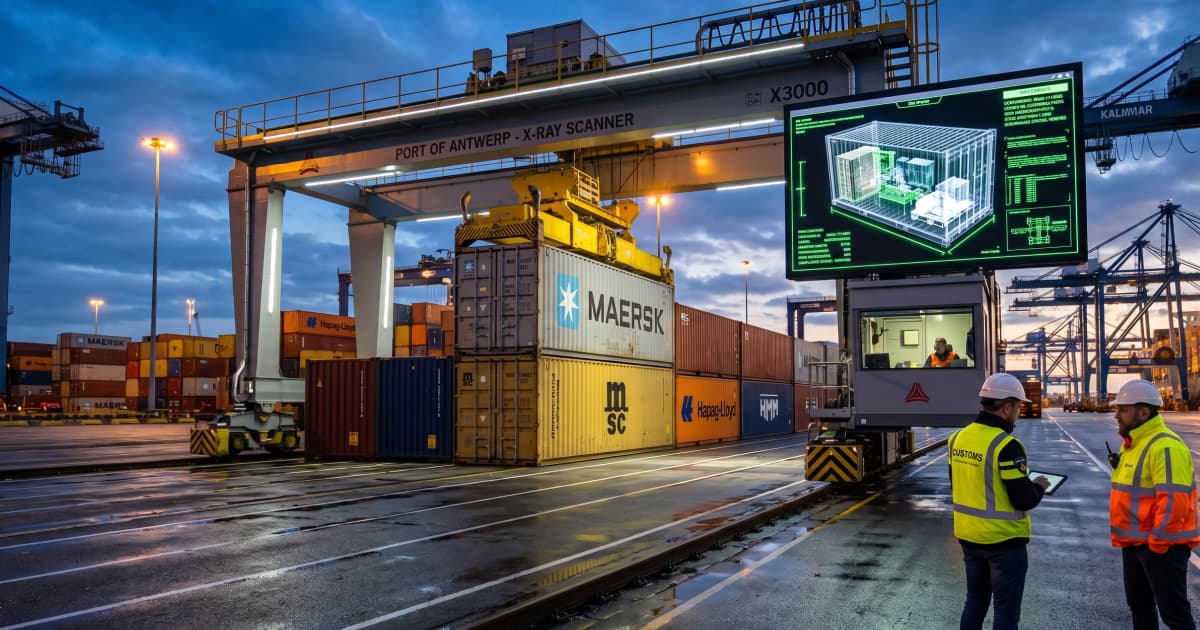 Agentes de aduana inspeccionando contenedores en puerto — Exterior Logistics